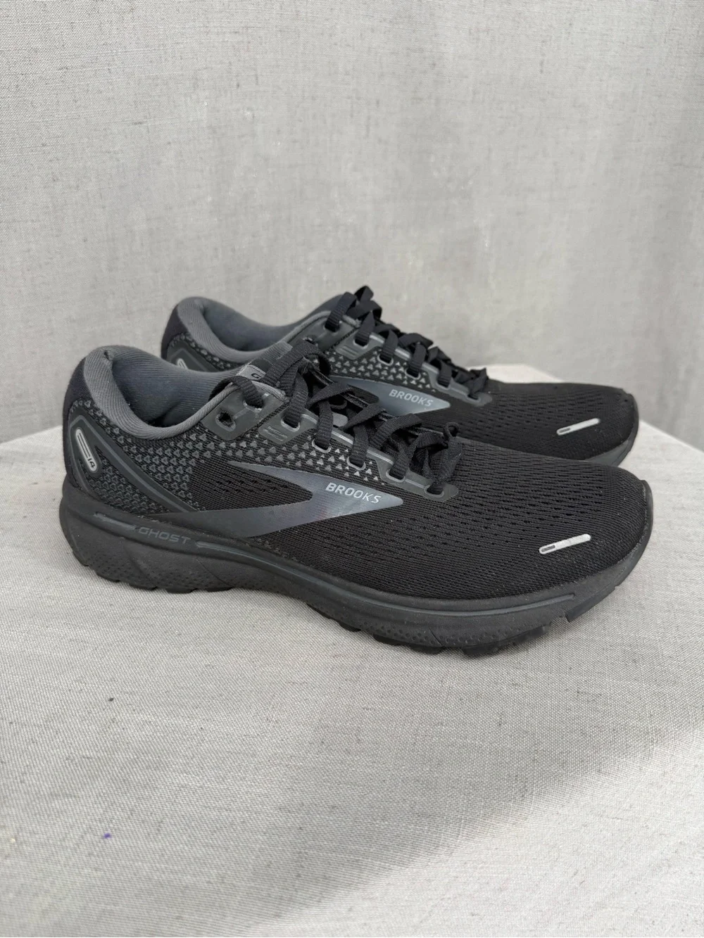 Brooks Womens 10 2AGhost 14 Sneaker Shoes Black Road Running Comfort Walking Gym